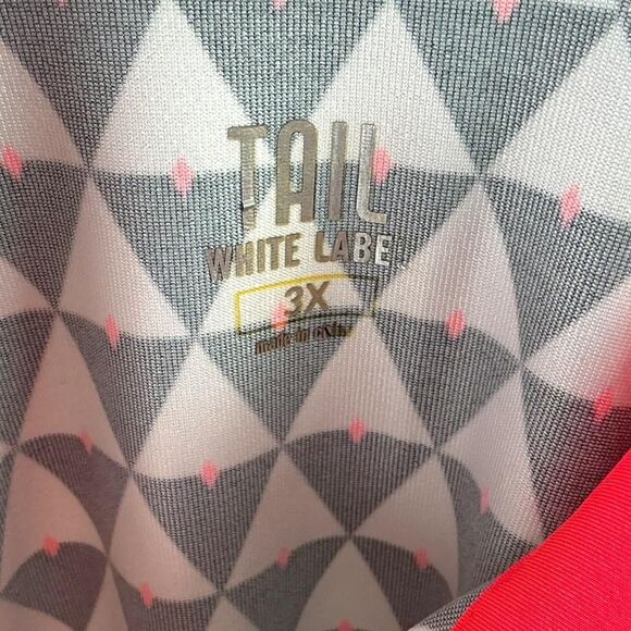 Tail 1/4 Zip Top Women 3X Black White Golf Tennis Short Sleeve Mock Neck Stretch - Picture 8 of 8